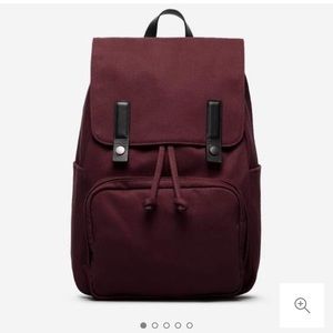 EVERLANE BURGUNDY THE MODERN TWILL SNAP BACKPACK